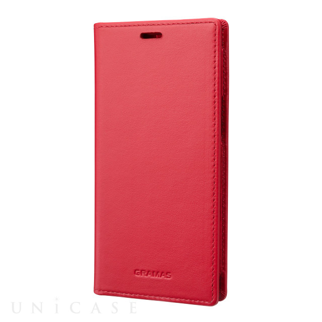 【iPhone13 mini/12 mini ケース】Italian Genuine Leather Book Case (Red)