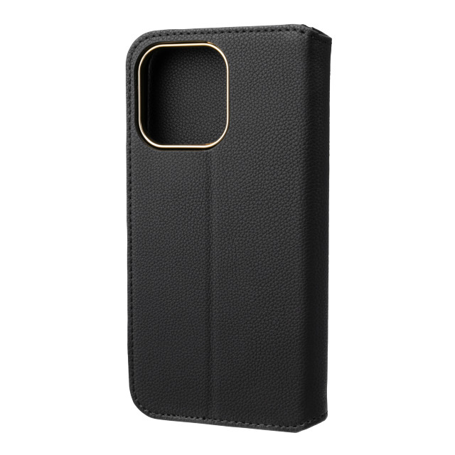 【iPhone13 Pro ケース】“Shrink” PU Leather Book Case (Black)サブ画像