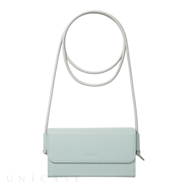 【iPhone13 ケース】Sling Strap PU Leather Bag type Case (Light Blue)