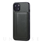 【iPhone13 ケース】ポケット兼スタンド付PUレザーケース「SHELL CARD」 (アッシュグレー)