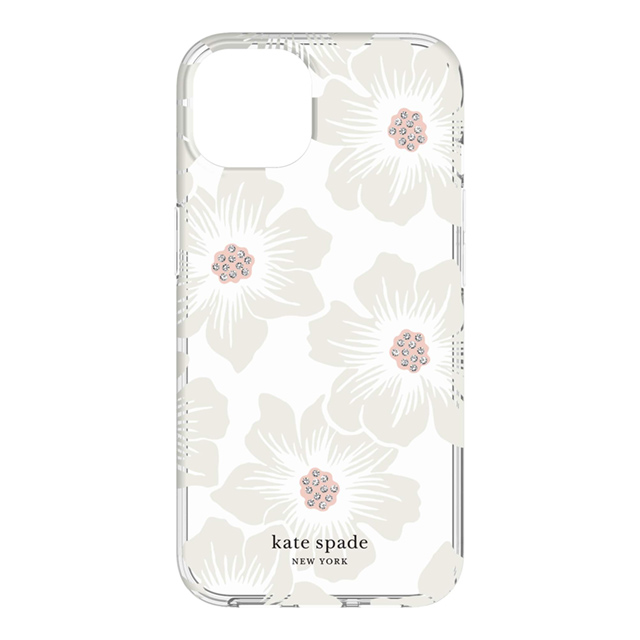 【iPhone13 ケース】Protective Hardshell Case (Hollyhock Floral Clear/Cream with Stones)サブ画像