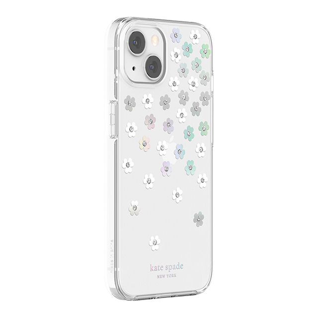 【iPhone13 ケース】Protective Hardshell Case (Scattered Flowers/Iridescent/Clear/White/Gems)goods_nameサブ画像