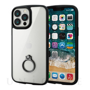【iPhone13 Pro Max ケース】ハイブリッドケース/TOUGH SLIM LITE/フレームカラー/リング付き  (ブラック)