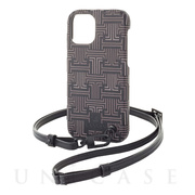 【iPhone13 Pro Max ケース】Shell Case Signature with Neck Strap (Black)