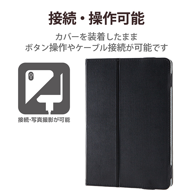【iPad mini(8.3inch)(第6世代) ケース】フラップカバー ソフトレザー 2アングル 軽量 (ブラック)サブ画像