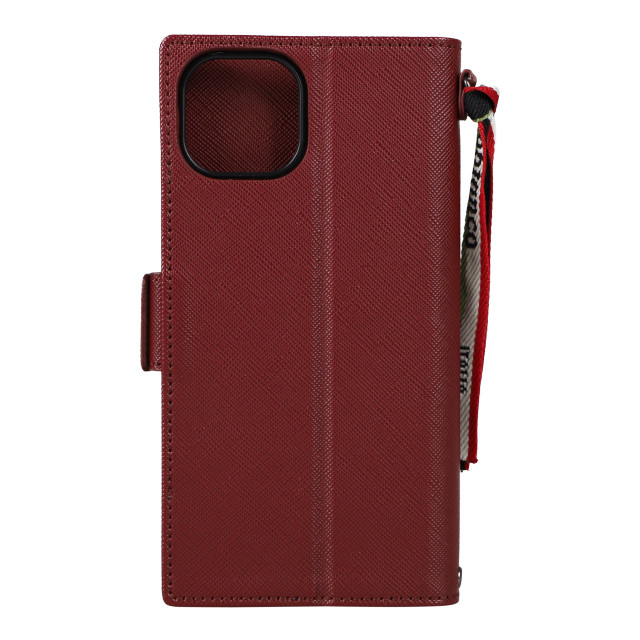 【iPhone13 ケース】“スクエアプレート” PU Leather Book Type Case (WINE)goods_nameサブ画像
