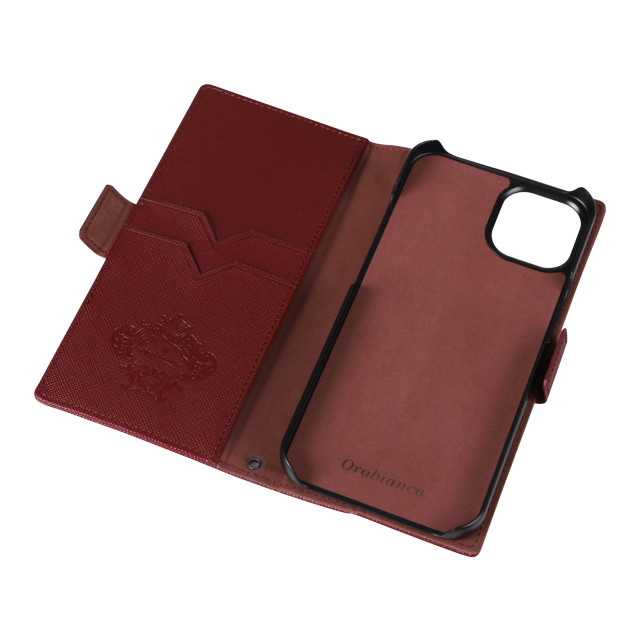 【iPhone13 ケース】“スクエアプレート” PU Leather Book Type Case (WINE)サブ画像