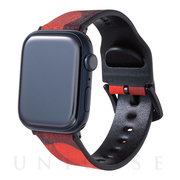 【Apple Watch バンド 49/45/44/42mm】”CAMO” Italian Genuine Leather Watchband (Orange) for Apple Watch Ultra2/SE(第2/1世代)/Series9/8/7/6/5/4/3/2/1