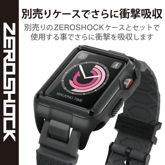 【Apple Watch バンド 45/44/42mm】ZEROSHOCKバンド (ブラック) for Apple Watch SE(第2/1世代)/Series7/6/5/4/3/2/1サブ画像