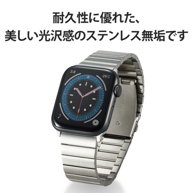 【Apple Watch バンド 45/44/42mm】バンド/ステンレス/1連タイプ (シルバー) for Apple Watch SE(第2/1世代)/Series7/6/5/4/3/2/1サブ画像