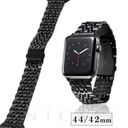 【Apple Watch バンド 45/44/42mm】ステンレスバンド/7連 (ブラック) for Apple Watch SE(第2/1世代)/Series7/6/5/4/3/2/1