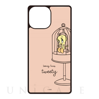【iPhone13 mini/12 mini ケース】ルーニー・テューンズ スクエアガラスケース (ピンク)