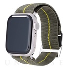 【Apple Watch バンド 49/45/44/42mm】”MARINE NATIONALE” STRAP (Khaki/Yellow) for Apple Watch Ultra2/SE(第2/1世代)/Series9/8/7/6/5/4/3/2/1