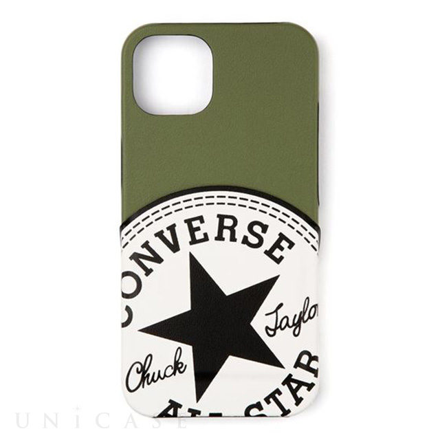 【iPhone13 ケース】Big Circle Logo PU Leather Back Case (KHAKI)