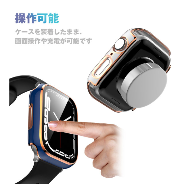 【Apple Watch ケース 40mm】ガラス一体型 ゴールドライン (ブラック) for Apple Watch SE(第2/1世代)/Series6/5/4サブ画像