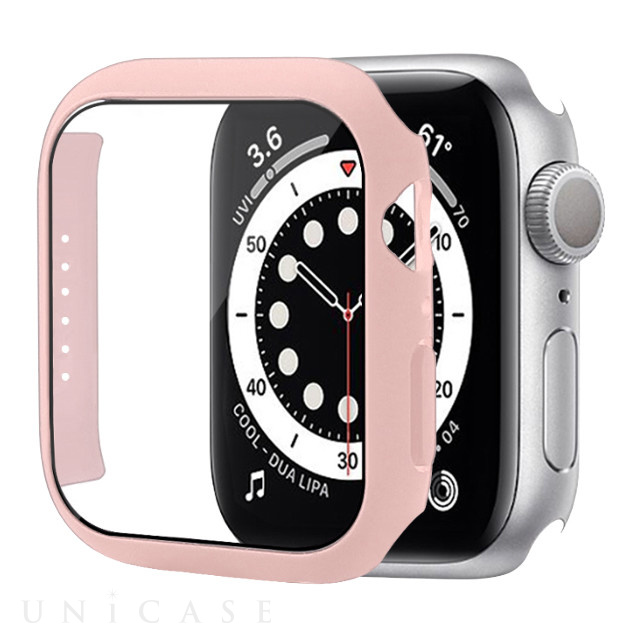 【Apple Watch ケース 41mm】液晶ガラス付きPCカバー (ピンク) for Apple Watch Series9/8/7
