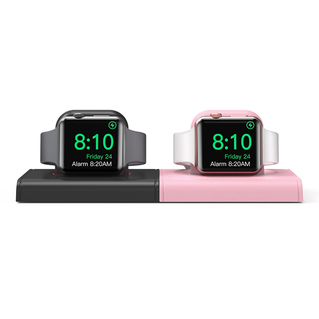 DeliDigi Apple Watch スタンド ツイン (ブラック/ピンク)サブ画像