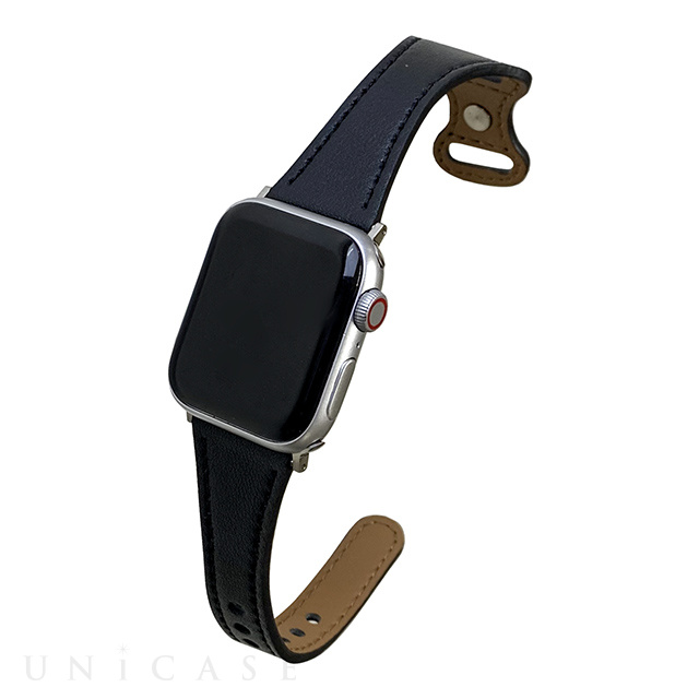 【Apple Watch バンド 49/45/44/42mm】ピンバックルスリムウェーブ (ブラック) for Apple Watch Ultra2/1/SE(第2/1世代)/Series9/8/7/6/5/4/3/2/1