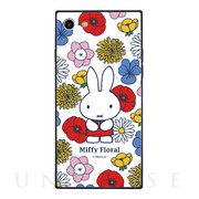 【iPhoneSE(第3/2世代)/8/7 ケース】ミッフィー Miffy Floral スクエアガラスケース (ホワイト)