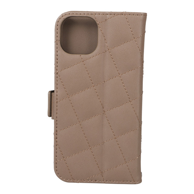 【iPhone13 ケース】DAISY PACH PU QUILT Leather Book Type Case (TAUPE/BLACK)サブ画像
