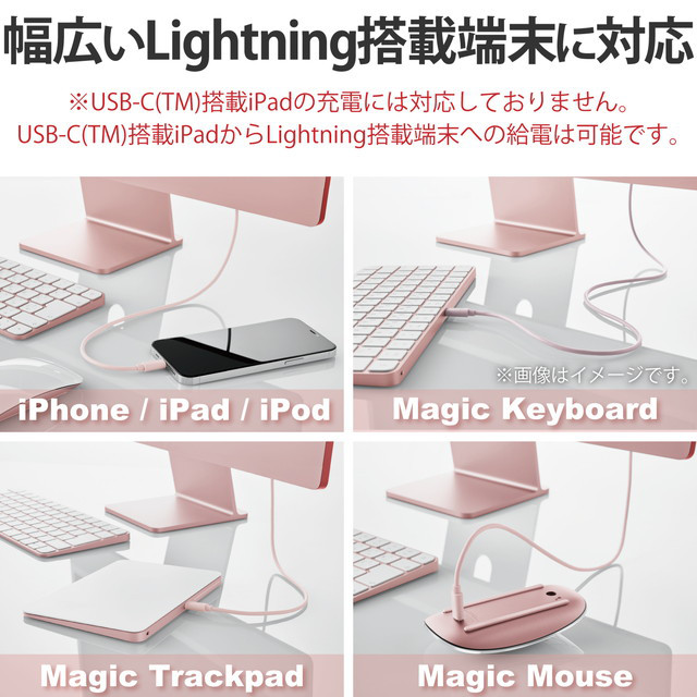 USB-C to Lightningケーブル (スタンダード) (ピンク)サブ画像