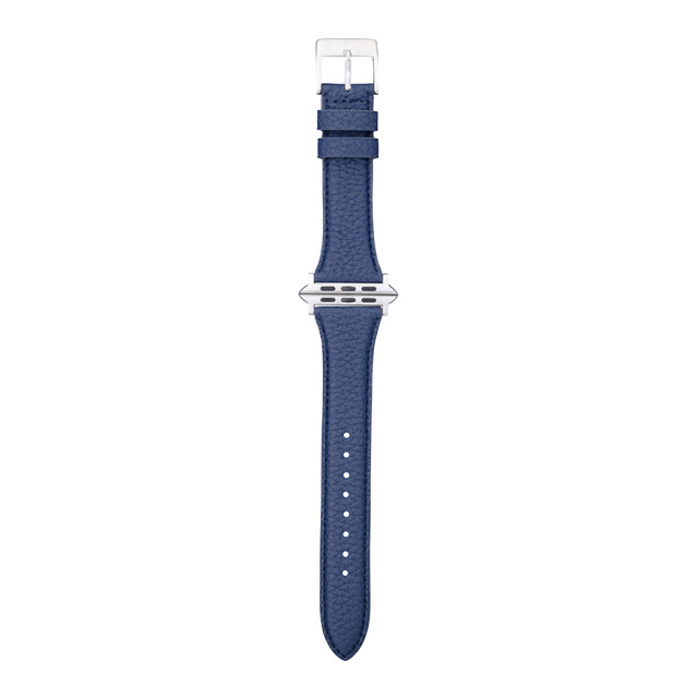 【Apple Watch バンド 49/45/44/42mm】German Shrunken-calf Genuine Leather Watchband Pin Buckle Type (ネイビー)サブ画像