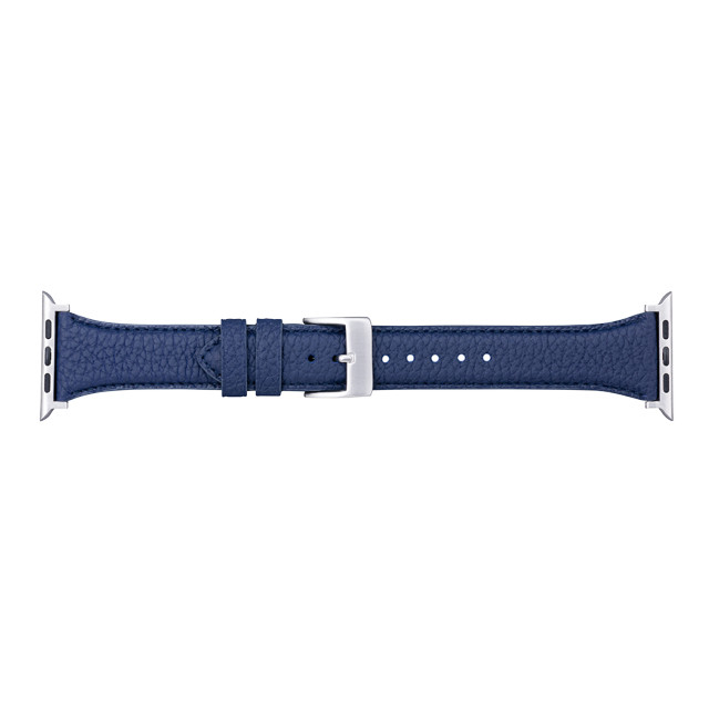 【Apple Watch バンド 49/45/44/42mm】German Shrunken-calf Genuine Leather Watchband Pin Buckle Type (ネイビー)サブ画像