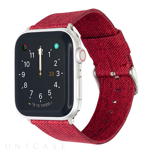 【Apple Watch バンド 49/45/44/42mm】帆布バンド CAMVAS (ワインレッド) for Apple Watch Ultra2/1/SE(第2/1世代)/Series9/8/7/6/5/4/3/2/1