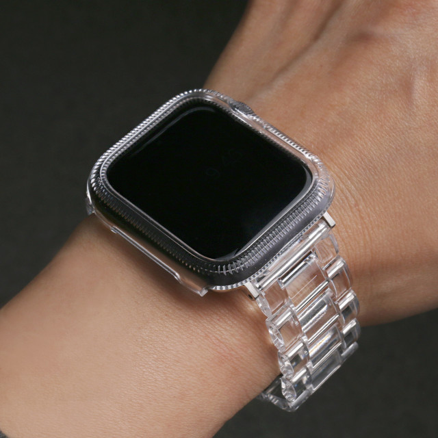 【Apple Watch バンド 45mm】保護ケース付きクリアチェーンバンド (クリア) for Apple Watch Series7サブ画像