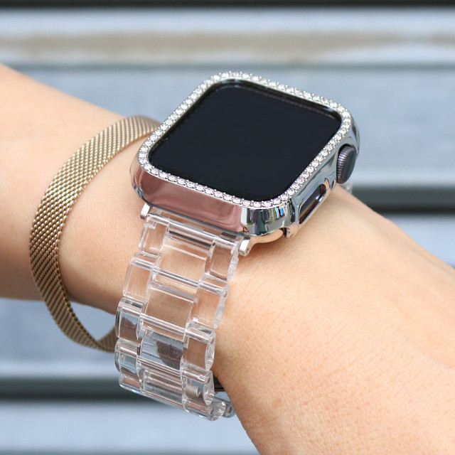 【Apple Watch ケース 40mm】ラインストーンケース (シルバー) for Apple Watch SE(第2/1世代)/Series6/5/4サブ画像