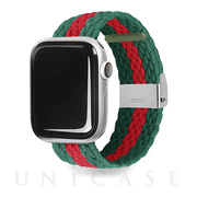 【Apple Watch バンド 49/45/44/42mm】LOOP BAND (グリーン＆レッド) for Apple Watch Ultra2/SE(第2/1世代)/Series9/8/7/6/5/4/3/2/1