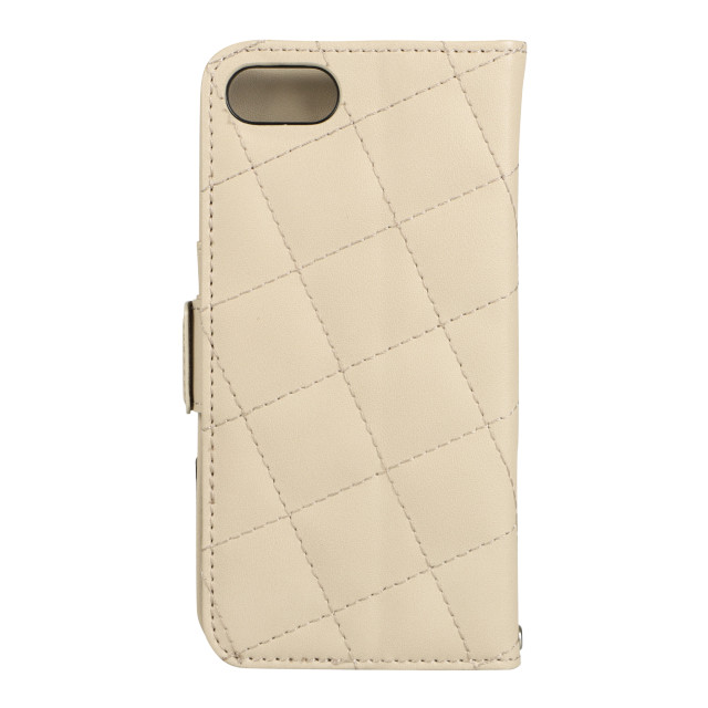 【iPhoneSE(第3/2世代)/8/7 ケース】DAISY PACH PU QUILT Leather Book Type Case (IVORY/BLACK)サブ画像