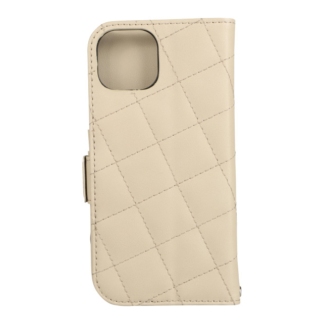 【iPhone13 ケース】DAISY PACH PU QUILT Leather Book Type Case (IVORY/BLACK)サブ画像