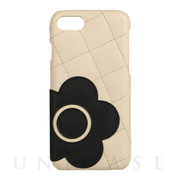【iPhoneSE(第3/2世代)/8/7 ケース】DAISY PACH PU QUILT Leather Back Case (IVORY/BLACK)