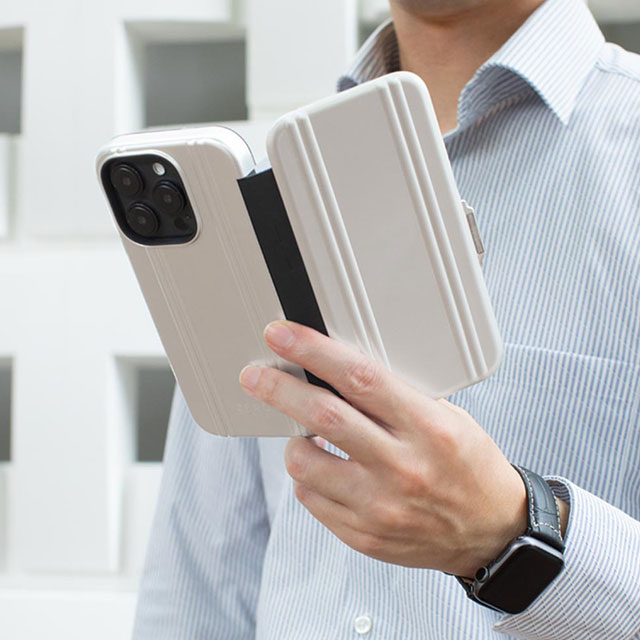 【iPhone14 Plus ケース】ZERO HALLIBURTON Hybrid Shockproof Flip Case (Silver)サブ画像