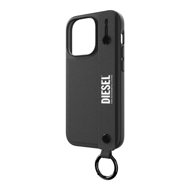 【iPhone14 Pro ケース】Leather Handstrap Case (Black/White)サブ画像