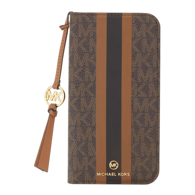 【iPhone14 Pro ケース】Folio Case Stripe with Tassel Charm for MagSafe (Brown)サブ画像