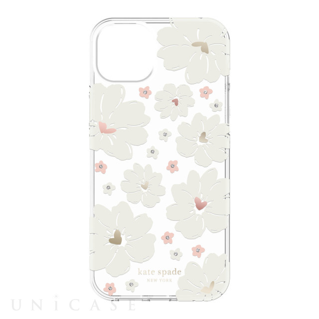 【iPhone14 Plus ケース】Protective Hardshell Case (Classic Peony/Cream/Rose Gold Foil/Gold Foil/Gems)