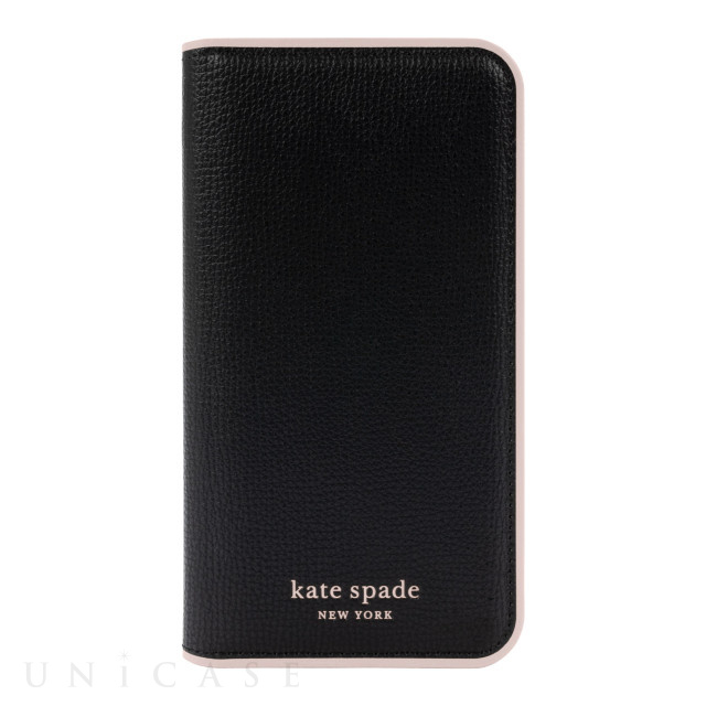 【iPhone14 Pro Max ケース】Folio Case (Black/Pale Vellum Bumper/Pale Vellum Logo)
