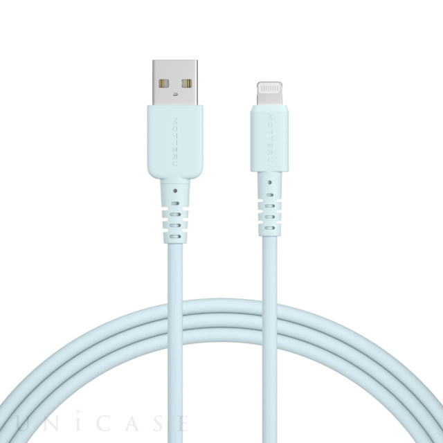 しなやかで絡まない シリコンケーブル 充電 データ転送対応 Apple MFi認証品 USB-A to Lightning (パウダーブルー/2m)