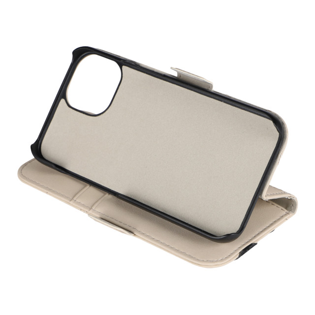 【iPhone14/13 ケース】DAISY PACH PU QUILT Leather Book Type Case (IVORY/BLACK)サブ画像