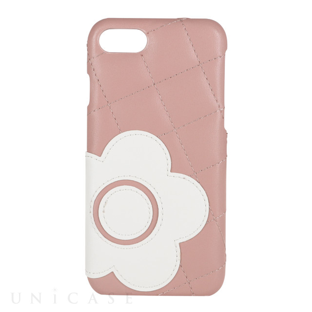 【iPhoneSE(第3/2世代)/8/7 ケース】DAISY PACH PU QUILT Leather Back Case (DUSTY PINK/WHITE)
