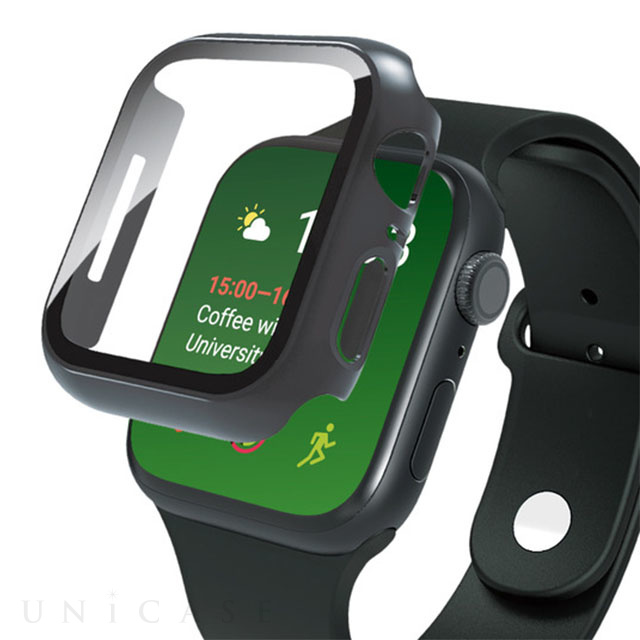【Apple Watch ケース 40mm】ゴリラガラス 高透明 ガラス一体型PCケース (ブラック) for Apple Watch SE(第2/1世代)/Series6/5/4