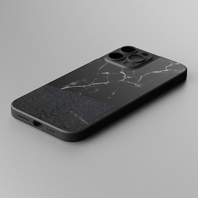 【iPhone13 Pro Max ケース】Papery Marble Case (ブラック)サブ画像