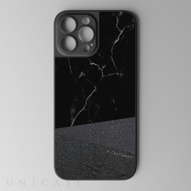 【iPhone13 Pro Max ケース】Papery Marble Case (ブラック)