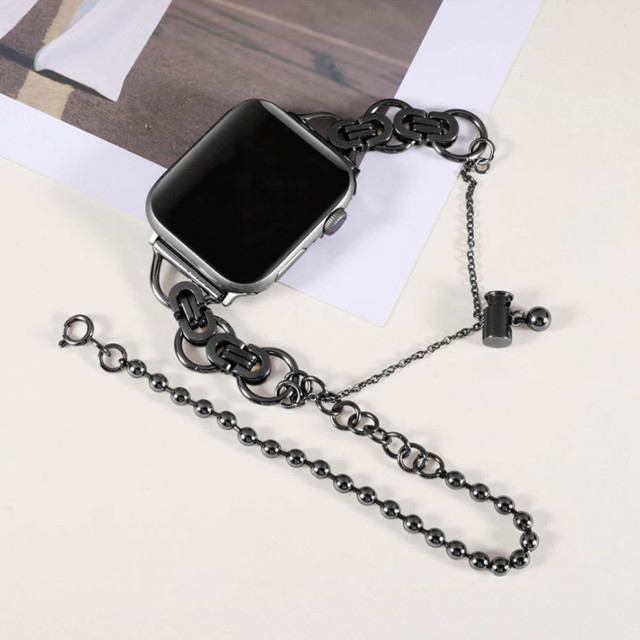 【Apple Watch バンド 41/40/38mm】BRACELET STRAP (ブラック) for Apple Watch SE(第2/1世代)/Series9/8/7/6/5/4/3/2/1サブ画像