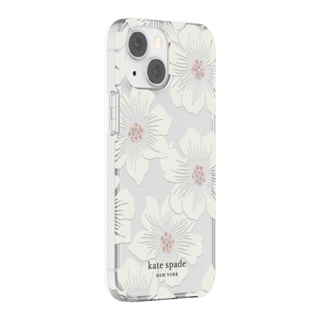 【アウトレット】【iPhone13 mini ケース】Protective Hardshell Case (Hollyhock Floral Clear/Cream with Stones)サブ画像