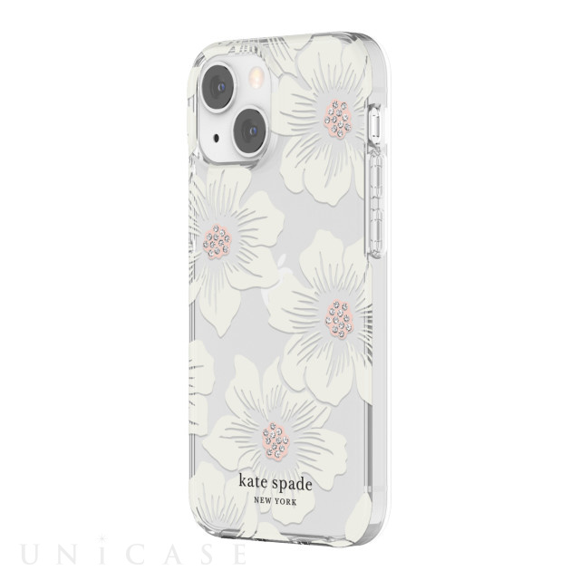 【アウトレット】【iPhone13 mini ケース】Protective Hardshell Case (Hollyhock Floral Clear/Cream with Stones)