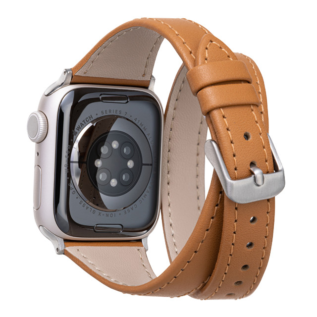 【Apple Watch バンド 41/40/38mm】”Cornet” 二重巻きレザーバンド (シナモン) for Apple Watch SE(第2/1世代)/Series9/8/7/6/5/4/3/2/1サブ画像
