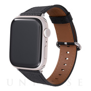 【Apple Watch バンド 49/45/44/42mm】”Mijas” クロスグレインレザーバンド (ブラック) for Apple Watch Ultra2/1/SE(第2/1世代)/Series9/8/7/6/5/4/3/2/1